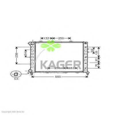 KAGER 310054 Радіатор, охолодження двигуна