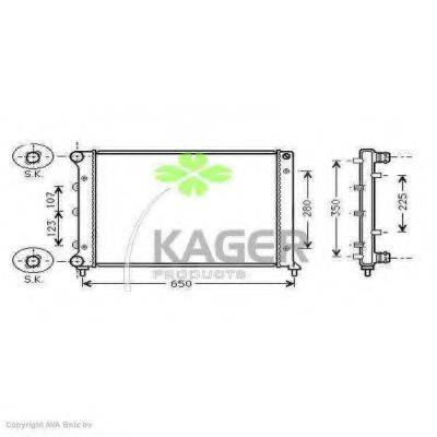 KAGER 310063 Радіатор, охолодження двигуна