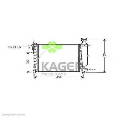 KAGER 310174 Радіатор, охолодження двигуна