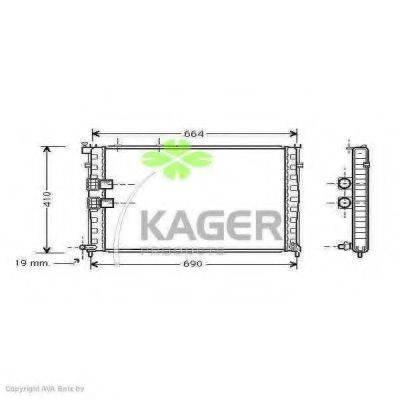 KAGER 310180 Радіатор, охолодження двигуна