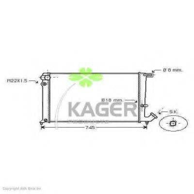 KAGER 310185 Радіатор, охолодження двигуна