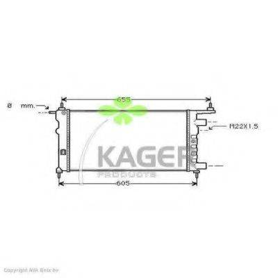 KAGER 310801 Радіатор, охолодження двигуна