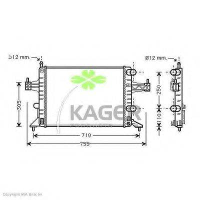 KAGER 310810 Радіатор, охолодження двигуна