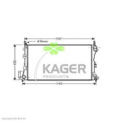 KAGER 310819 Радіатор, охолодження двигуна