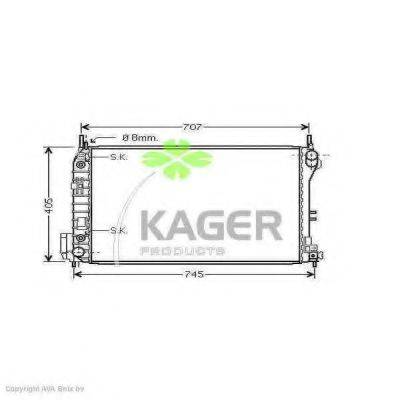 KAGER 310820 Радіатор, охолодження двигуна