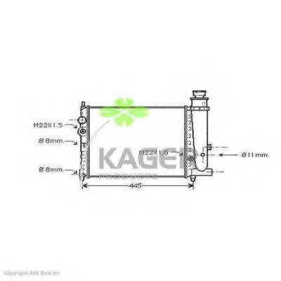 KAGER 310838 Радіатор, охолодження двигуна