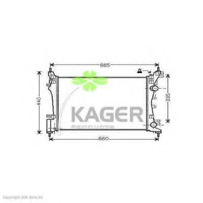 KAGER 312070 Радіатор, охолодження двигуна