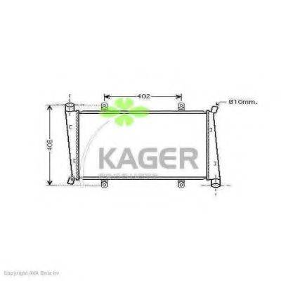 KAGER 313102 Радіатор, охолодження двигуна