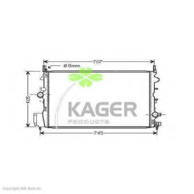KAGER 313471 Радіатор, охолодження двигуна