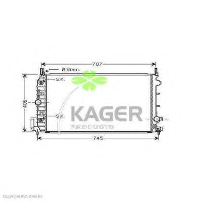 KAGER 313475 Радіатор, охолодження двигуна