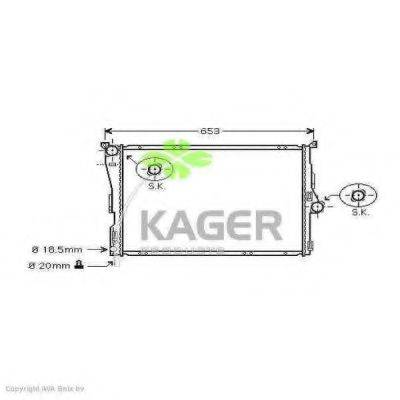 KAGER 313583 Радіатор, охолодження двигуна
