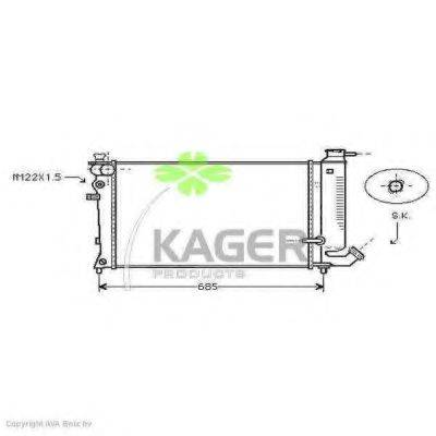 KAGER 313615 Радіатор, охолодження двигуна