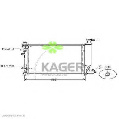 KAGER 313640 Радіатор, охолодження двигуна
