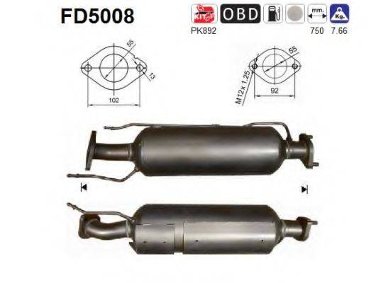AS FD5008 Саджовий/частковий фільтр, система вихлопу ОГ