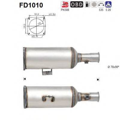 AS FD1010 Саджовий/частковий фільтр, система вихлопу ОГ