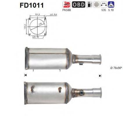 AS FD1011 Саджовий/частковий фільтр, система вихлопу ОГ