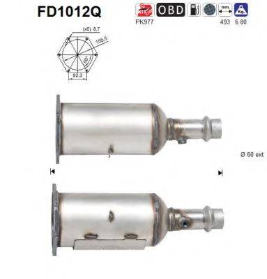 AS FD1012Q Саджовий/частковий фільтр, система вихлопу ОГ