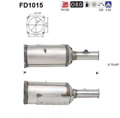 AS FD1015 Саджовий/частковий фільтр, система вихлопу ОГ