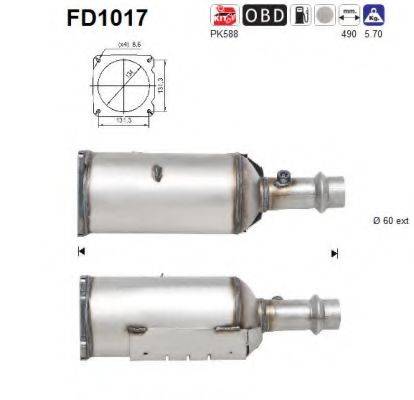 AS FD1017 Саджовий/частковий фільтр, система вихлопу ОГ