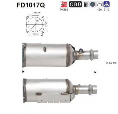 AS FD1017Q Саджовий/частковий фільтр, система вихлопу ОГ