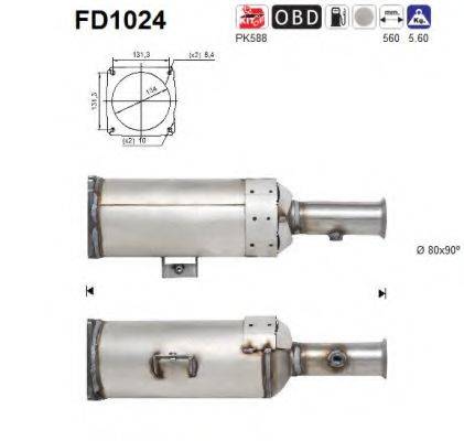 AS FD1024 Саджовий/частковий фільтр, система вихлопу ОГ
