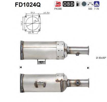 AS FD1024Q Саджовий/частковий фільтр, система вихлопу ОГ