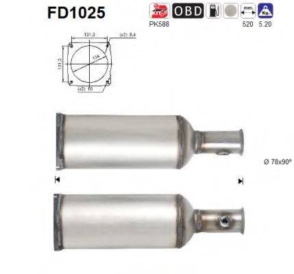 AS FD1025 Саджовий/частковий фільтр, система вихлопу ОГ