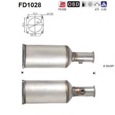 AS FD1028 Саджовий/частковий фільтр, система вихлопу ОГ