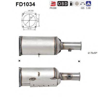 AS FD1034 Саджовий/частковий фільтр, система вихлопу ОГ