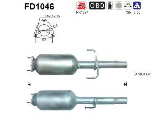 AS FD1046 Саджовий/частковий фільтр, система вихлопу ОГ