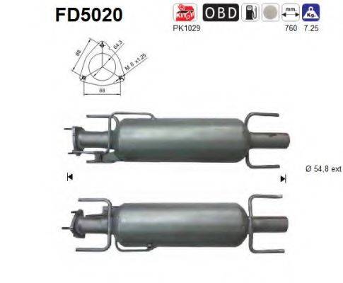 AS FD5020 Саджовий/частковий фільтр, система вихлопу ОГ
