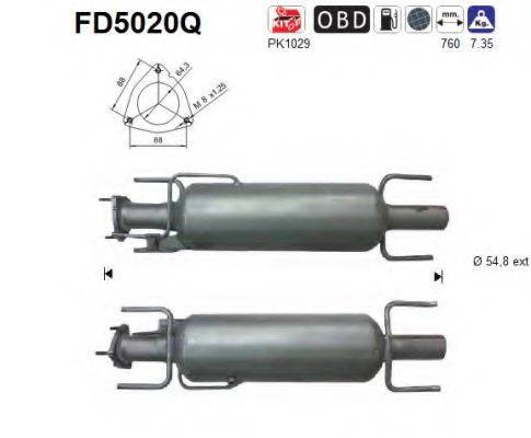AS FD5020Q Саджовий/частковий фільтр, система вихлопу ОГ