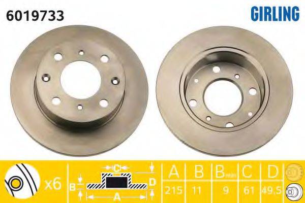 GIRLING 6019733 гальмівний диск