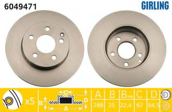 GIRLING 6049471 гальмівний диск