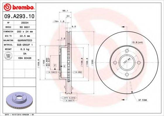 BRECO BS8631 гальмівний диск