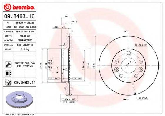 BRECO BS8939 гальмівний диск