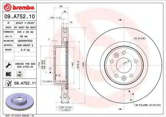 BRECO BS9037 гальмівний диск