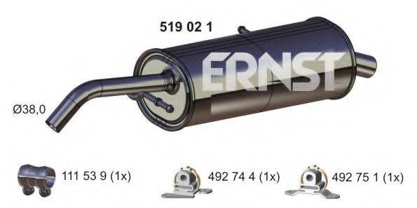 ERNST 519021 Глушник вихлопних газів кінцевий