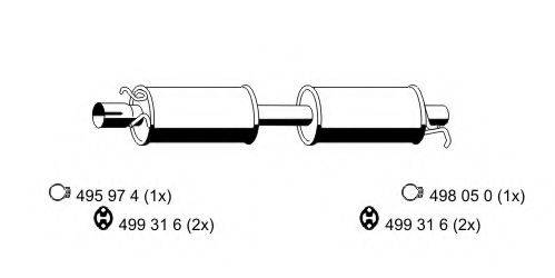 ERNST 330220 Середній глушник вихлопних газів