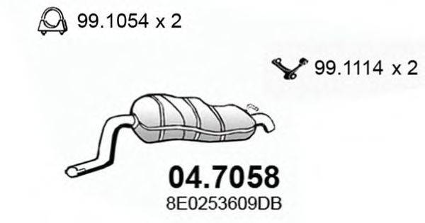 ASSO 047058 Глушник вихлопних газів кінцевий
