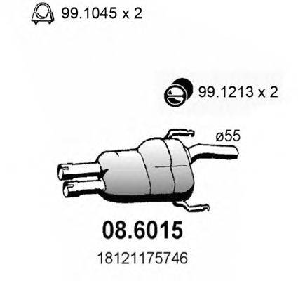 ASSO 086015 Середній глушник вихлопних газів