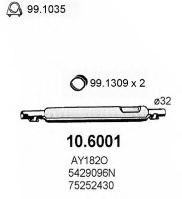 ASSO 106001 Середній глушник вихлопних газів