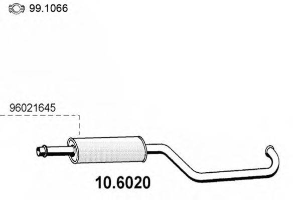 CITROEN 9604553 Середній глушник вихлопних газів