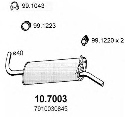 ASSO 107003 Глушник вихлопних газів кінцевий
