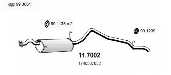 ASSO 117002 Глушник вихлопних газів кінцевий