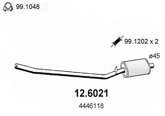 ASSO 126021 Середній глушник вихлопних газів