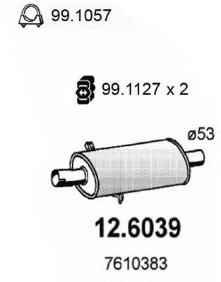 FIAT 0060809960 Середній глушник вихлопних газів
