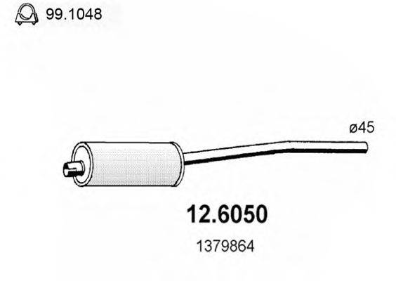 ASSO 126050 Середній глушник вихлопних газів