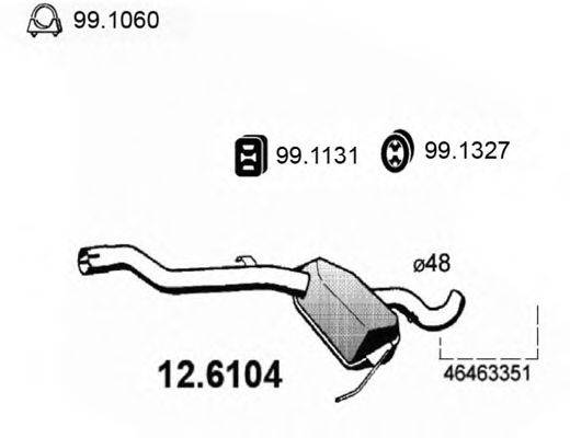 ASSO 126104 Середній глушник вихлопних газів