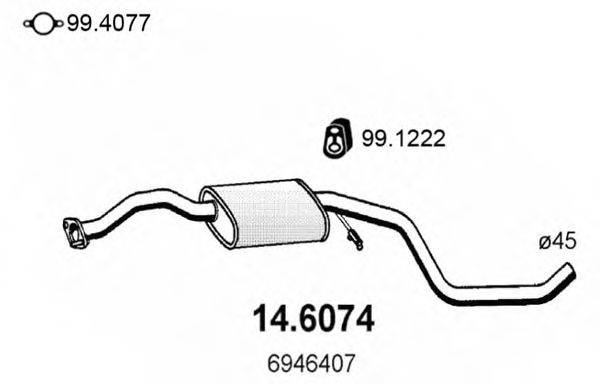 ASSO 146074 Середній глушник вихлопних газів